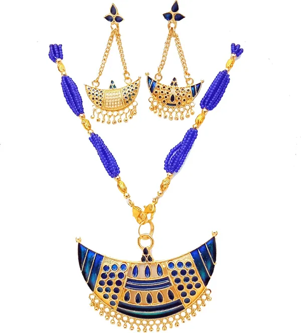 Assamese_Traditional_Blue_Colour_Junbiri_Tassel_Set_For_Women